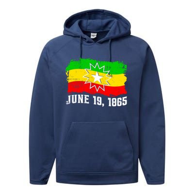 June 19 1865 Juneteenth Flag Black Freedom Black History Great Gift Performance Fleece Hoodie