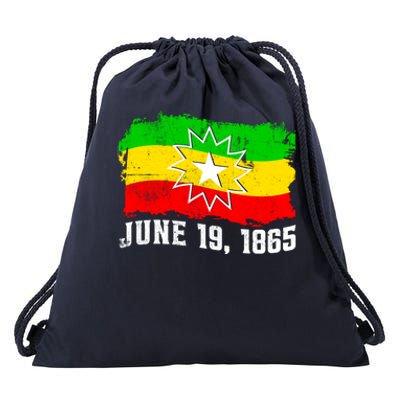 June 19 1865 Juneteenth Flag Black Freedom Black History Great Gift Drawstring Bag