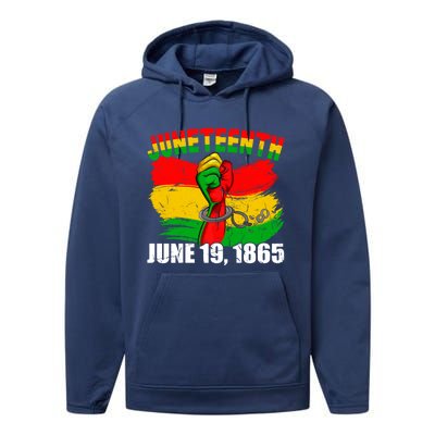 June 19th 1865 Black Independence Day Freedom Blm Juneteenth Gift Performance Fleece Hoodie