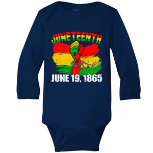 June 19th 1865 Black Independence Day Freedom Blm Juneteenth Gift Baby Long Sleeve Bodysuit