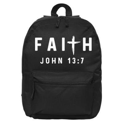 John 137 13 7 Faith God Jesus Religious Christian 16 in Basic Backpack