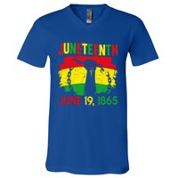 June 19th 1865 Happy Juneteenth Freedom Day Independence Gift V-Neck T-Shirt