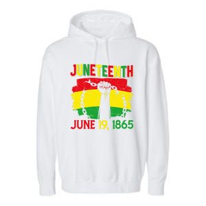 June 19th 1865 Happy Juneteenth Freedom Day Independence Gift Garment-Dyed Fleece Hoodie