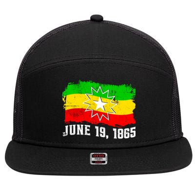 June 19 1865 Juneteenth Flag Black Freedom Black History Meaningful Gift 7 Panel Mesh Trucker Snapback Hat