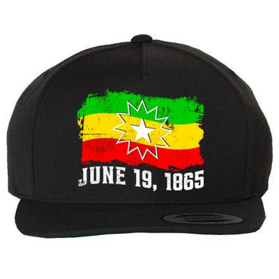 June 19 1865 Juneteenth Flag Black Freedom Black History Meaningful Gift Wool Snapback Cap