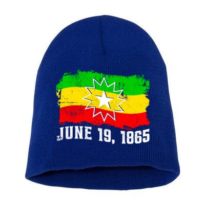 June 19 1865 Juneteenth Flag Black Freedom Black History Meaningful Gift Short Acrylic Beanie