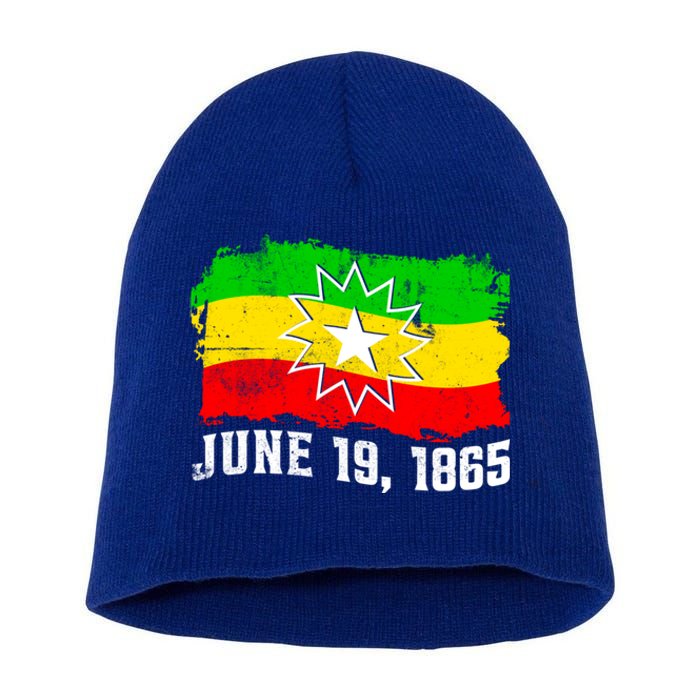 June 19 1865 Juneteenth Flag Black Freedom Black History Meaningful Gift Short Acrylic Beanie