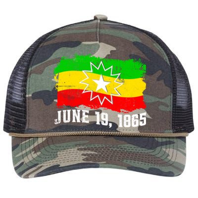 June 19 1865 Juneteenth Flag Black Freedom Black History Meaningful Gift Retro Rope Trucker Hat Cap