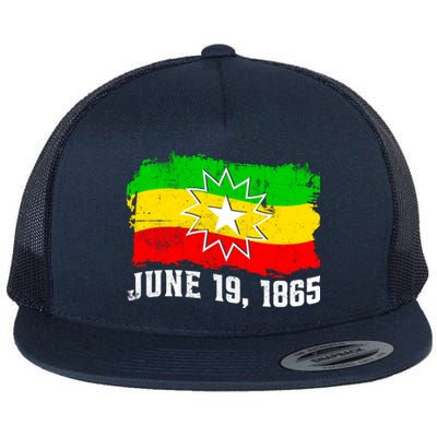 June 19 1865 Juneteenth Flag Black Freedom Black History Meaningful Gift Flat Bill Trucker Hat