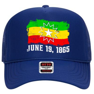 June 19 1865 Juneteenth Flag Black Freedom Black History Meaningful Gift High Crown Mesh Back Trucker Hat