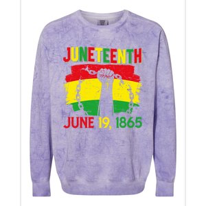 June 19th 1865 Happy Juneteenth Freedom Day Independence Gift Colorblast Crewneck Sweatshirt