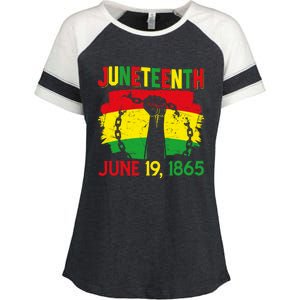 June 19th 1865 Happy Juneteenth Freedom Day Independence Gift Enza Ladies Jersey Colorblock Tee