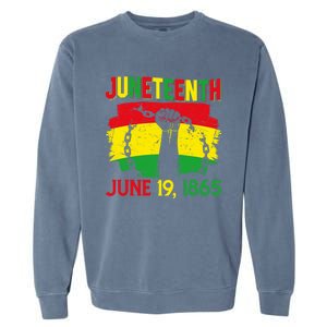 June 19th 1865 Happy Juneteenth Freedom Day Independence Gift Garment-Dyed Sweatshirt