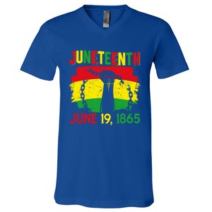 June 19th 1865 Happy Juneteenth Freedom Day Independence Gift V-Neck T-Shirt