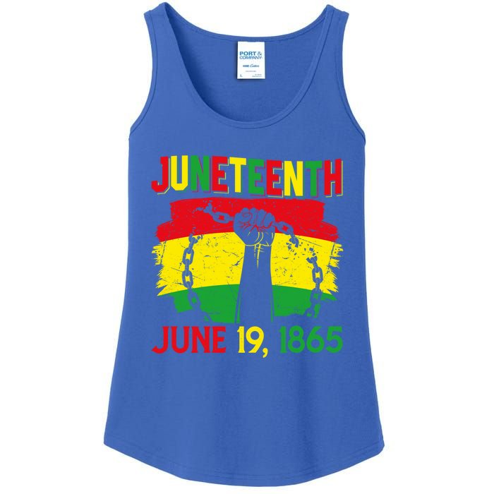 June 19th 1865 Happy Juneteenth Freedom Day Independence Gift Ladies Essential Tank