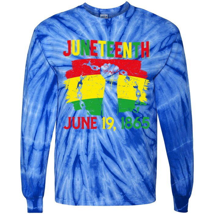 June 19th 1865 Happy Juneteenth Freedom Day Independence Gift Tie-Dye Long Sleeve Shirt