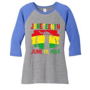 June 19th 1865 Happy Juneteenth Freedom Day Independence Gift Women's Tri-Blend 3/4-Sleeve Raglan Shirt