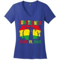 June 19th 1865 Happy Juneteenth Freedom Day Independence Gift Women's V-Neck T-Shirt