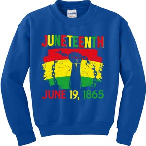 June 19th 1865 Happy Juneteenth Freedom Day Independence Gift Kids Sweatshirt