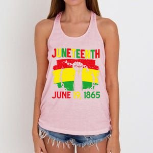 June 19th 1865 Happy Juneteenth Freedom Day Independence Gift Women's Knotted Racerback Tank