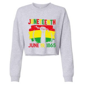 June 19th 1865 Happy Juneteenth Freedom Day Independence Gift Cropped Pullover Crew