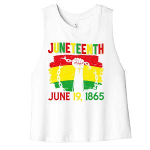 June 19th 1865 Happy Juneteenth Freedom Day Independence Gift Women's Racerback Cropped Tank