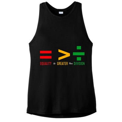 June 19th 1865 Equality Is Greater Than Division Ladies PosiCharge Tri-Blend Wicking Tank