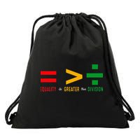 June 19th 1865 Equality Is Greater Than Division Drawstring Bag