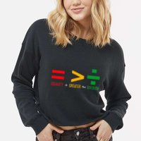 June 19th 1865 Equality Is Greater Than Division Cropped Pullover Crew
