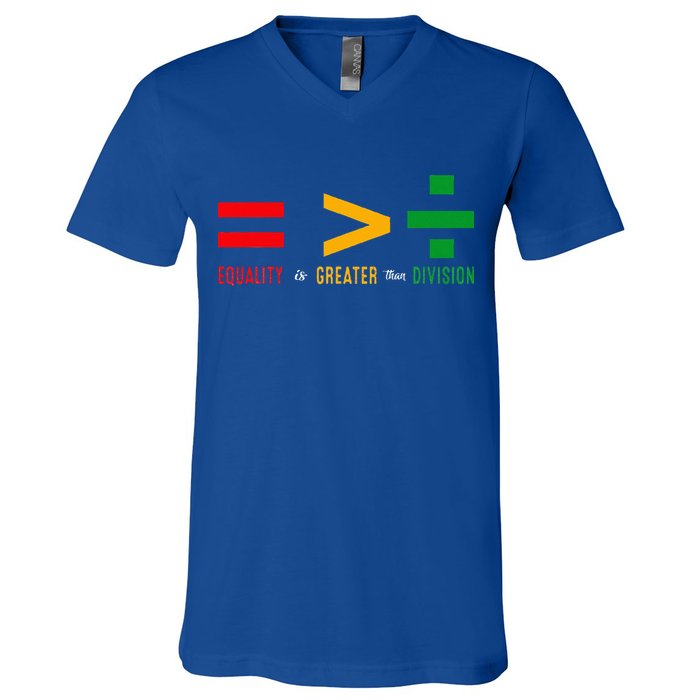 June 19th 1865 Equality Is Greater Than Division V-Neck T-Shirt