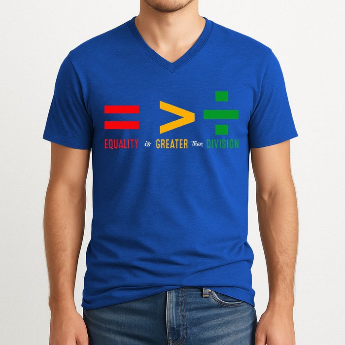 June 19th 1865 Equality Is Greater Than Division V-Neck T-Shirt