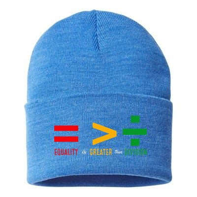 June 19th 1865 Equality Is Greater Than Division Sustainable Knit Beanie