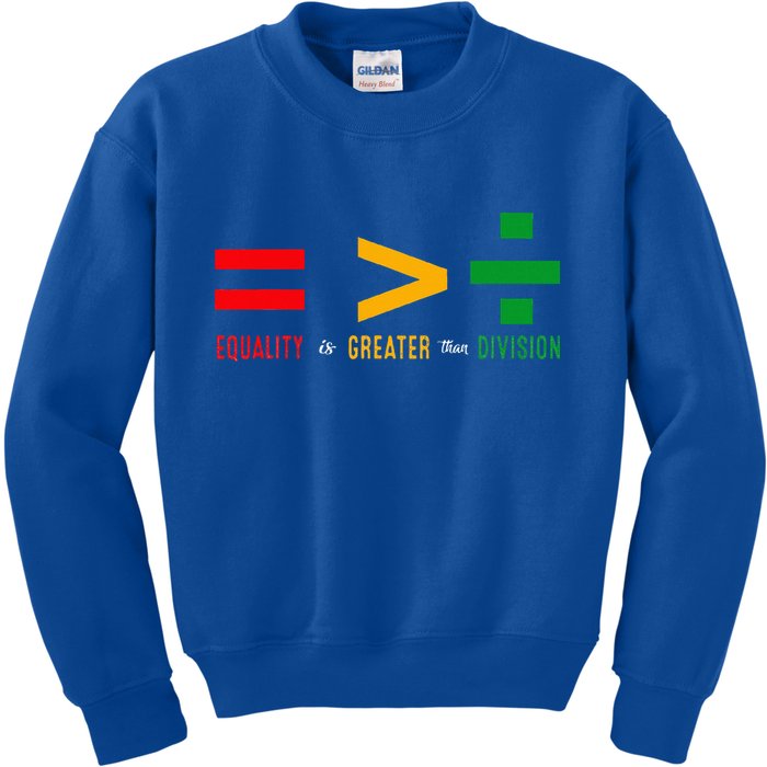 June 19th 1865 Equality Is Greater Than Division Kids Sweatshirt