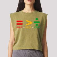 June 19th 1865 Equality Is Greater Than Division Garment-Dyed Women's Muscle Tee