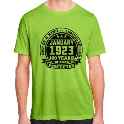 January 1923 100th Birthday Gift 100 Yrs Of Being Perfected Adult ChromaSoft Performance T-Shirt