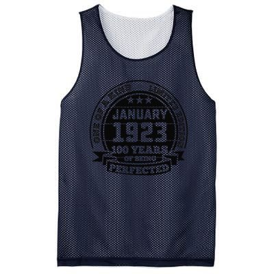 January 1923 100th Birthday Gift 100 Yrs Of Being Perfected Mesh Reversible Basketball Jersey Tank