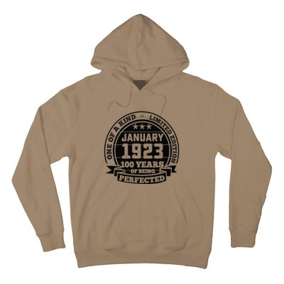 January 1923 100th Birthday Gift 100 Yrs Of Being Perfected Hoodie