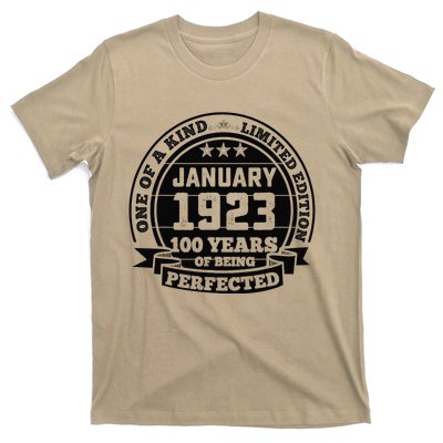 January 1923 100th Birthday Gift 100 Yrs Of Being Perfected T-Shirt