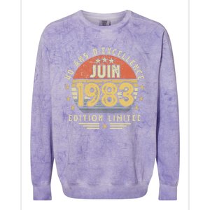 June 1983 40th Birthday Gift June 1983 Man Woman Colorblast Crewneck Sweatshirt