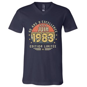 June 1983 40th Birthday Gift June 1983 Man Woman V-Neck T-Shirt