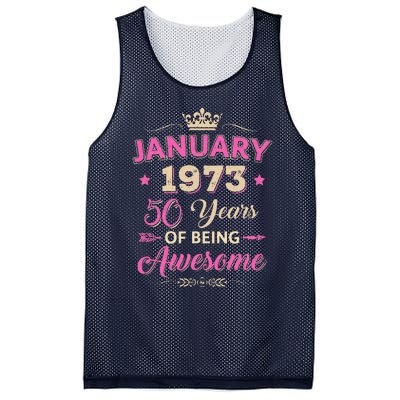 January 1973 50 Years Of Being Awesome Retro 50Th Birthday Mesh Reversible Basketball Jersey Tank