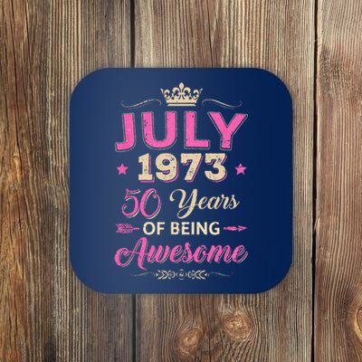 July 1973 50 Years Of Being Awesome Retro 50Th Birthday Coaster