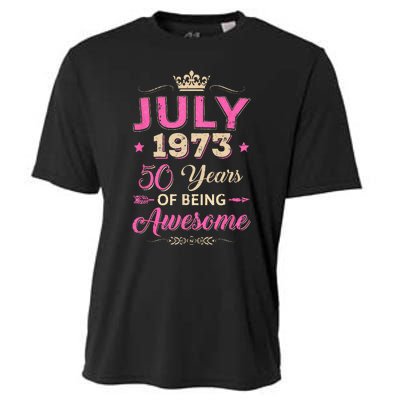 July 1973 50 Years Of Being Awesome Retro 50Th Birthday Cooling Performance Crew T-Shirt