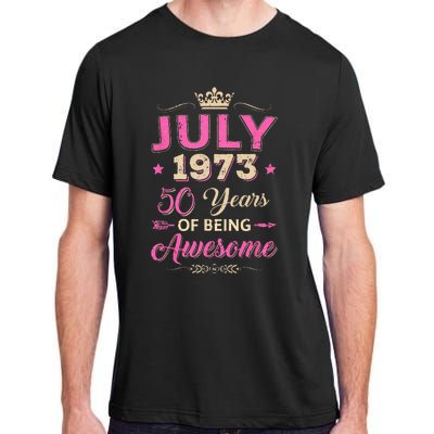 July 1973 50 Years Of Being Awesome Retro 50Th Birthday Adult ChromaSoft Performance T-Shirt