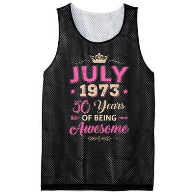 July 1973 50 Years Of Being Awesome Retro 50Th Birthday Mesh Reversible Basketball Jersey Tank