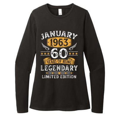 January 1963 60 Year Old Gifts Vintage 60th Birthday Cute Womens CVC Long Sleeve Shirt