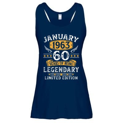 January 1963 60 Year Old Gifts Vintage 60th Birthday Cute Ladies Essential Flowy Tank