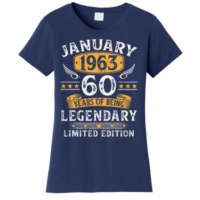 January 1963 60 Year Old Gifts Vintage 60th Birthday Cute Women's T-Shirt