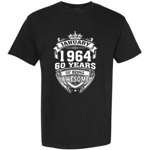 January 1964 60 Years Of Being Awesome 60th Birthday Garment-Dyed Heavyweight T-Shirt