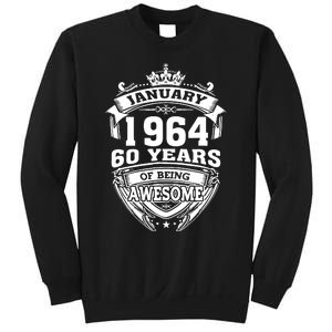 January 1964 60 Years Of Being Awesome 60th Birthday Sweatshirt